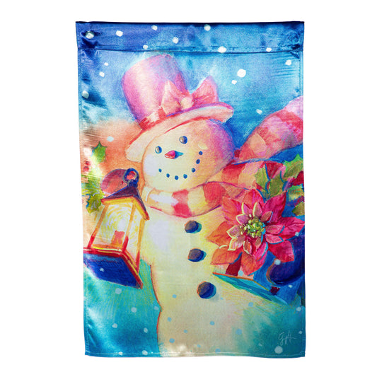 Lantern Snowman Lustre House Flag