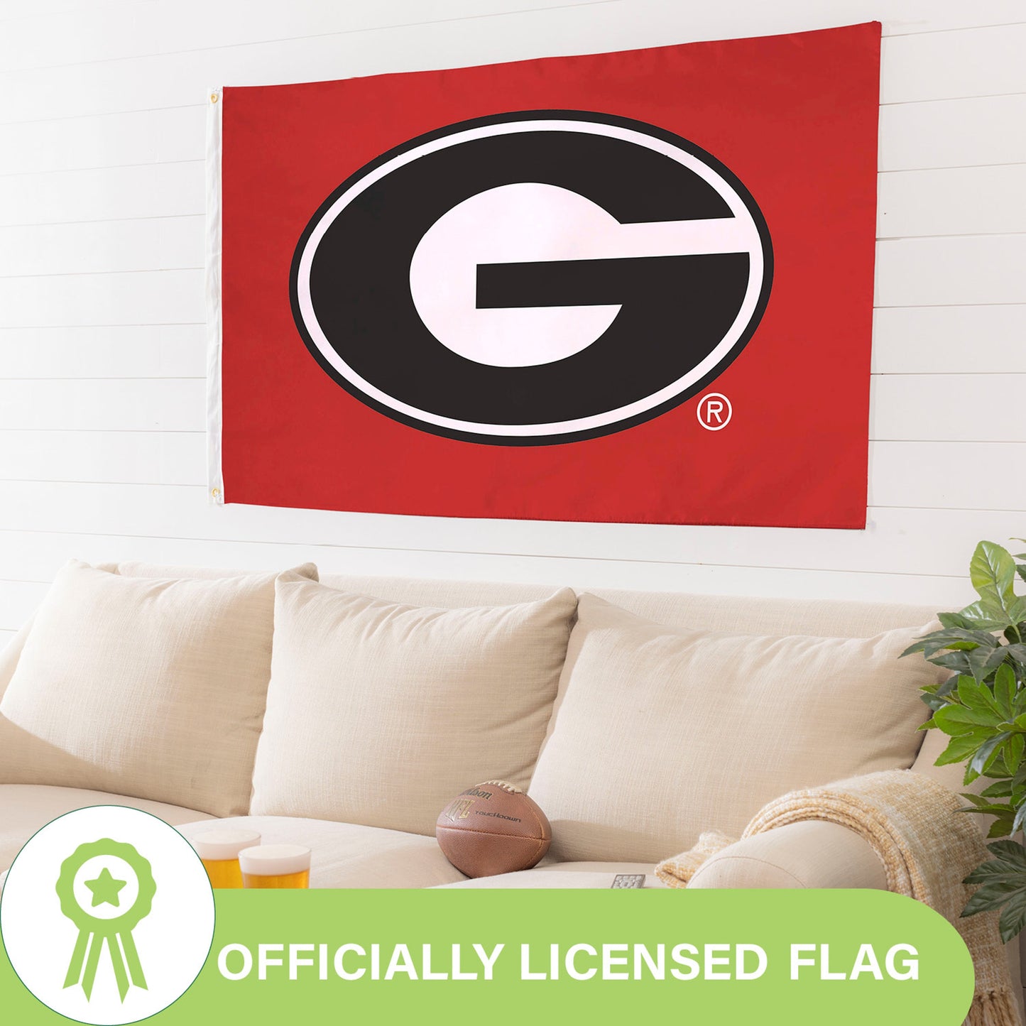 University of Georgia Single Sided Estate Flag with 2 Grommets, 3'x5'