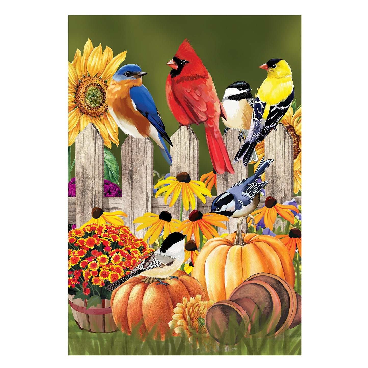 Flock Of Pumpkins Suede House Flag