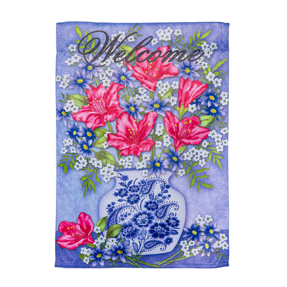 Early Azaleas Suede Garden Flag