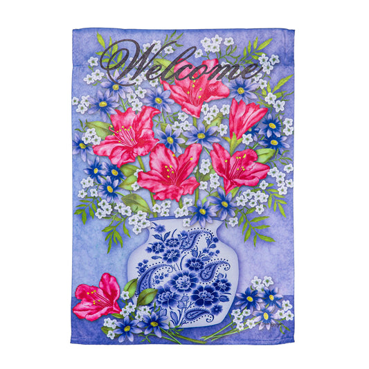 Early Azaleas Suede Garden Flag