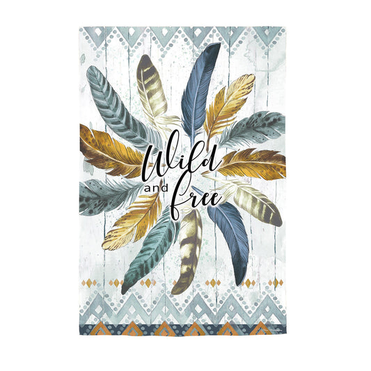Feather Circle Moire Garden Flag