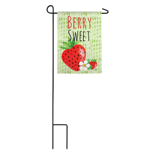 Berry Sweet Strawberries Garden Suede Flag