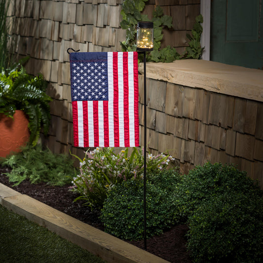Mason Jar Solar Garden Flag Stand, KD