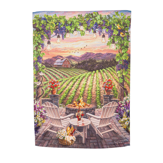 Beautiful Mountain View Suede Garden Flag
