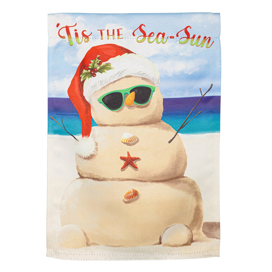 Sand Snowman Suede House Flag