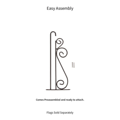 Swirl Wall-Mount Garden Flag Hanger