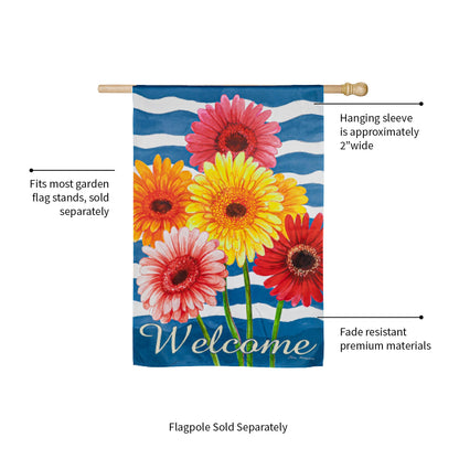 Spring Gerbera Bouquet House Suede Flag