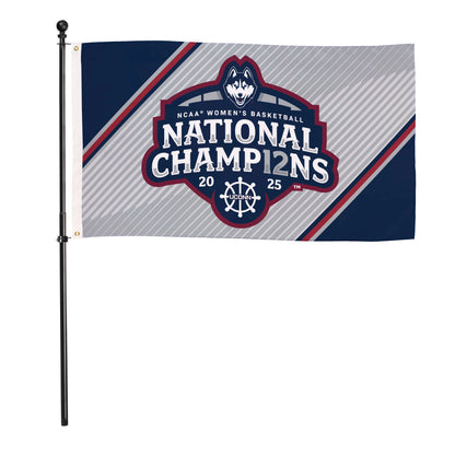University of Connecticut, Womens NCAAB Champs Single Sided Flag w/ 2 Grommets, 3'x5' Estate Size