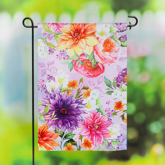 Rhapsody in Bloom Suede Garden Flag