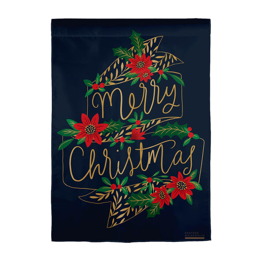 Merry Christmas Lustre Garden Flag