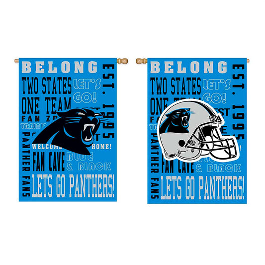 Double-Sided Fan Rules NFL Team Pride Sueded House Flag, Carolina Panthers