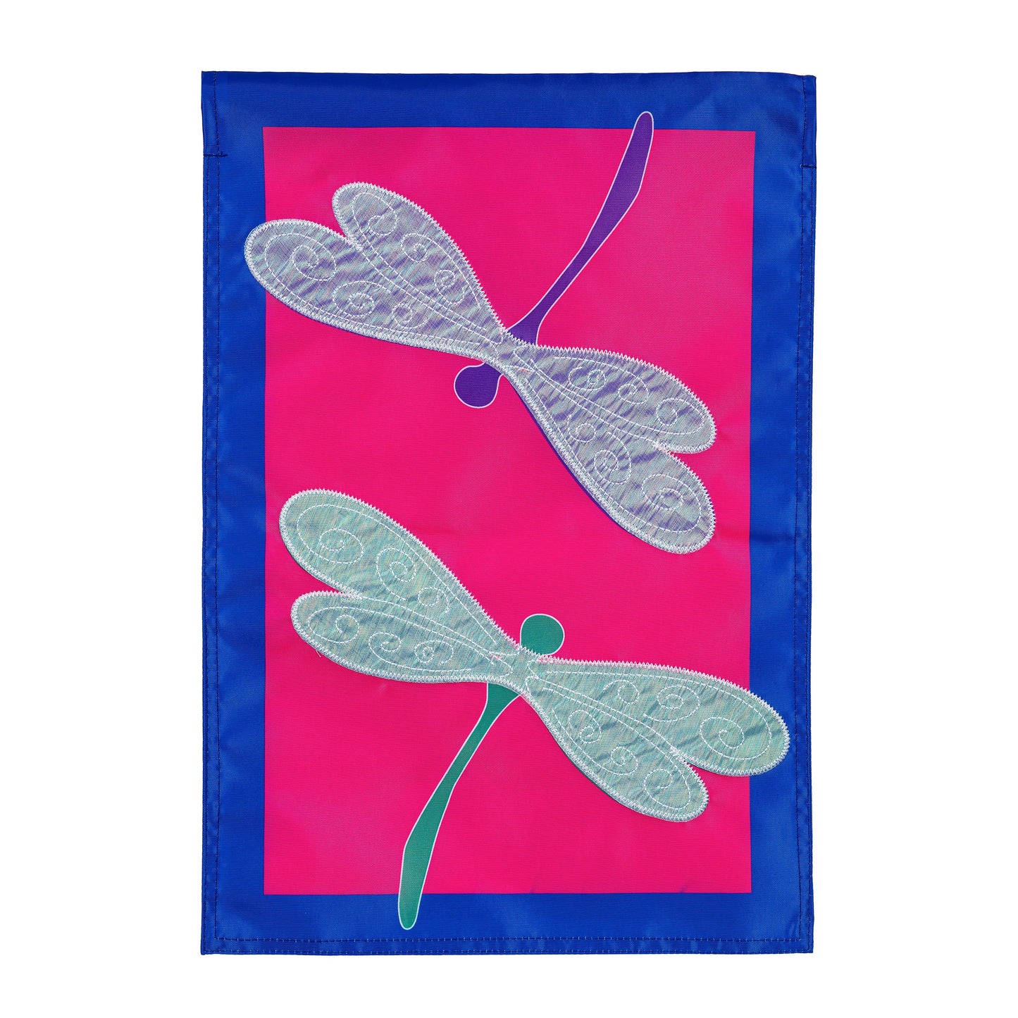 Navy Dragonfly Basic Applique Garden Flag