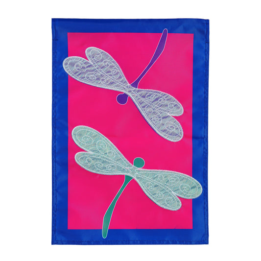Navy Dragonfly Basic Applique Garden Flag