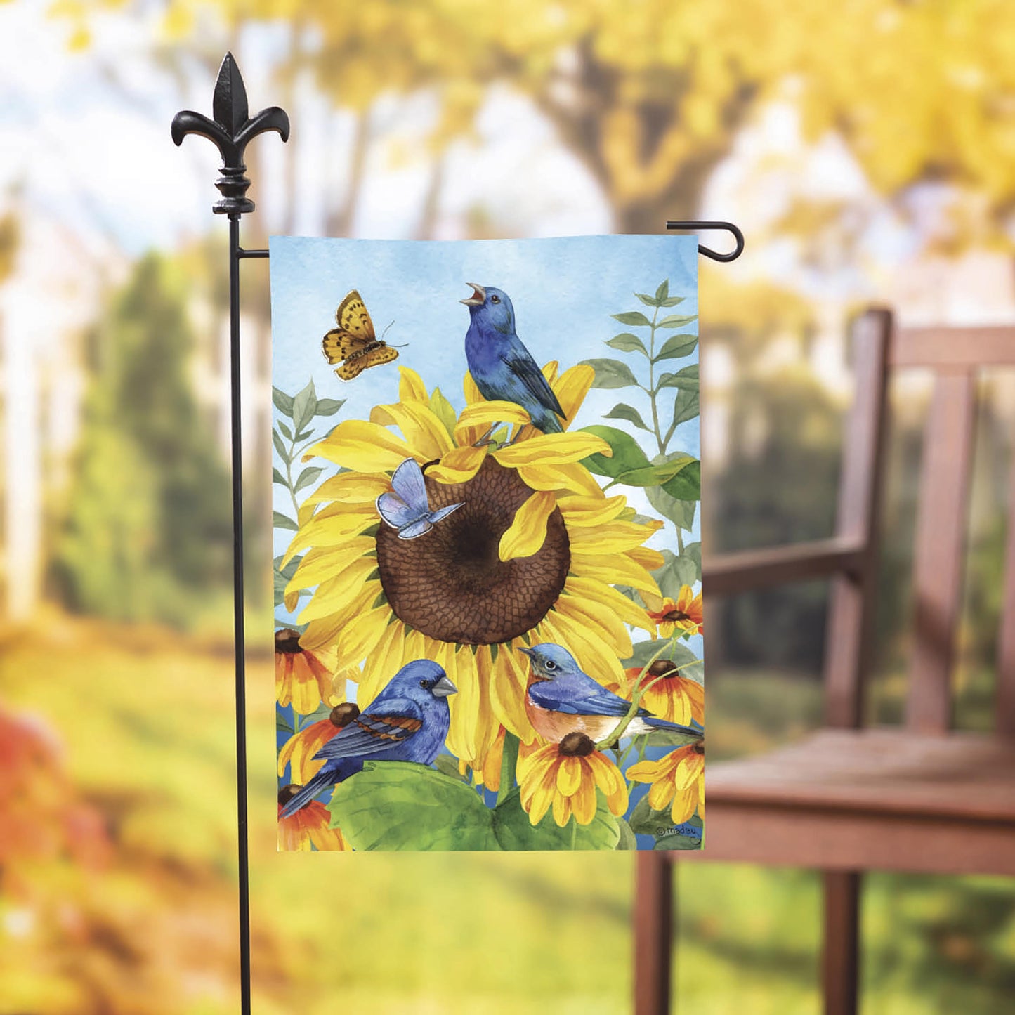 Sunflower Glory Suede Garden Flag