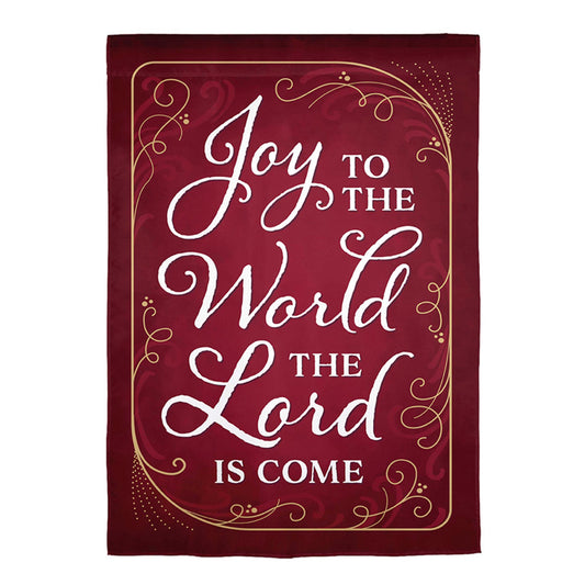 Joy to the World The Lord is Come Applique House Flag