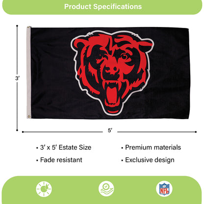Chicago Bears Single Sided Estate Flag with 2 Grommets 3'x5'
