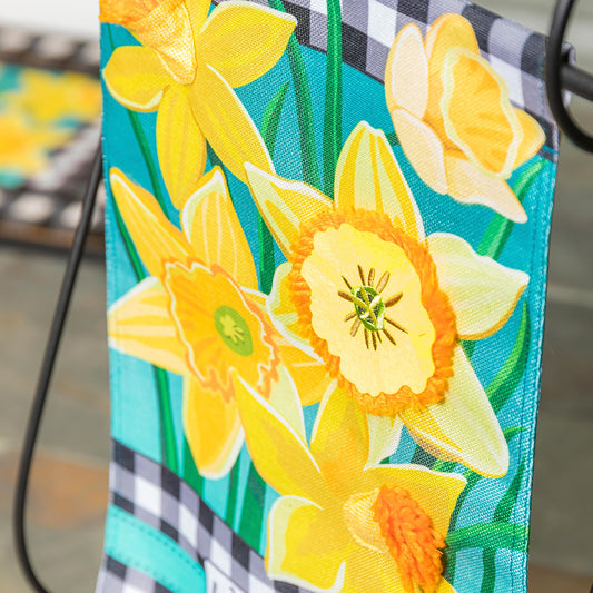 Daffodil Garden Garden Burlap Flag