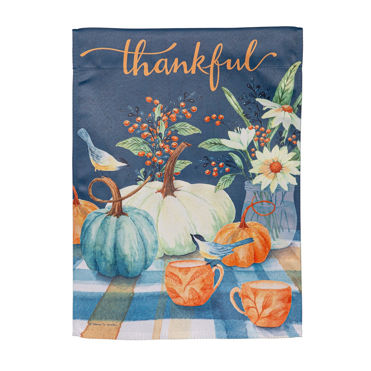 Thankful Harvest Suede Garden Flag