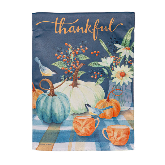 Thankful Harvest Suede Garden Flag