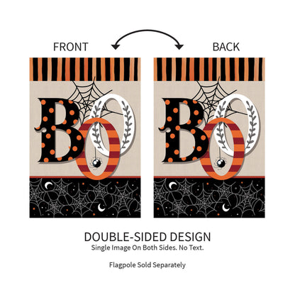 Polka Dots & Stripes Boo Suede Garden Flag