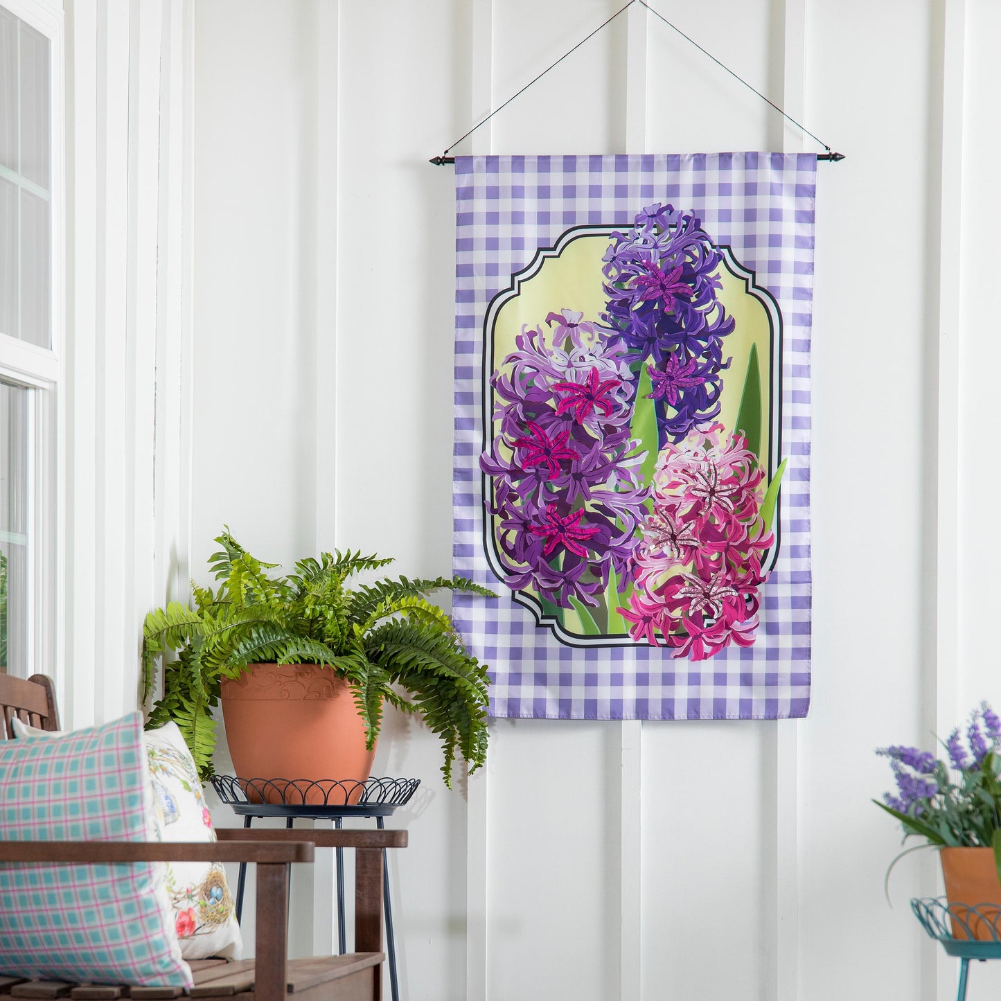 Spring Hyacinths House Applique Flag