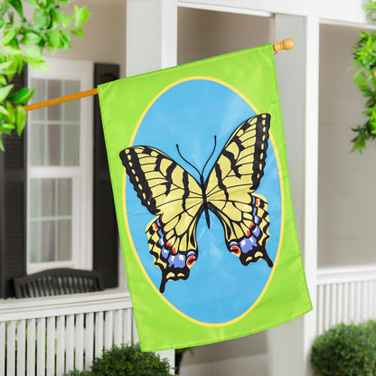 Butterfly Swallowtail Basic Applique House Flag