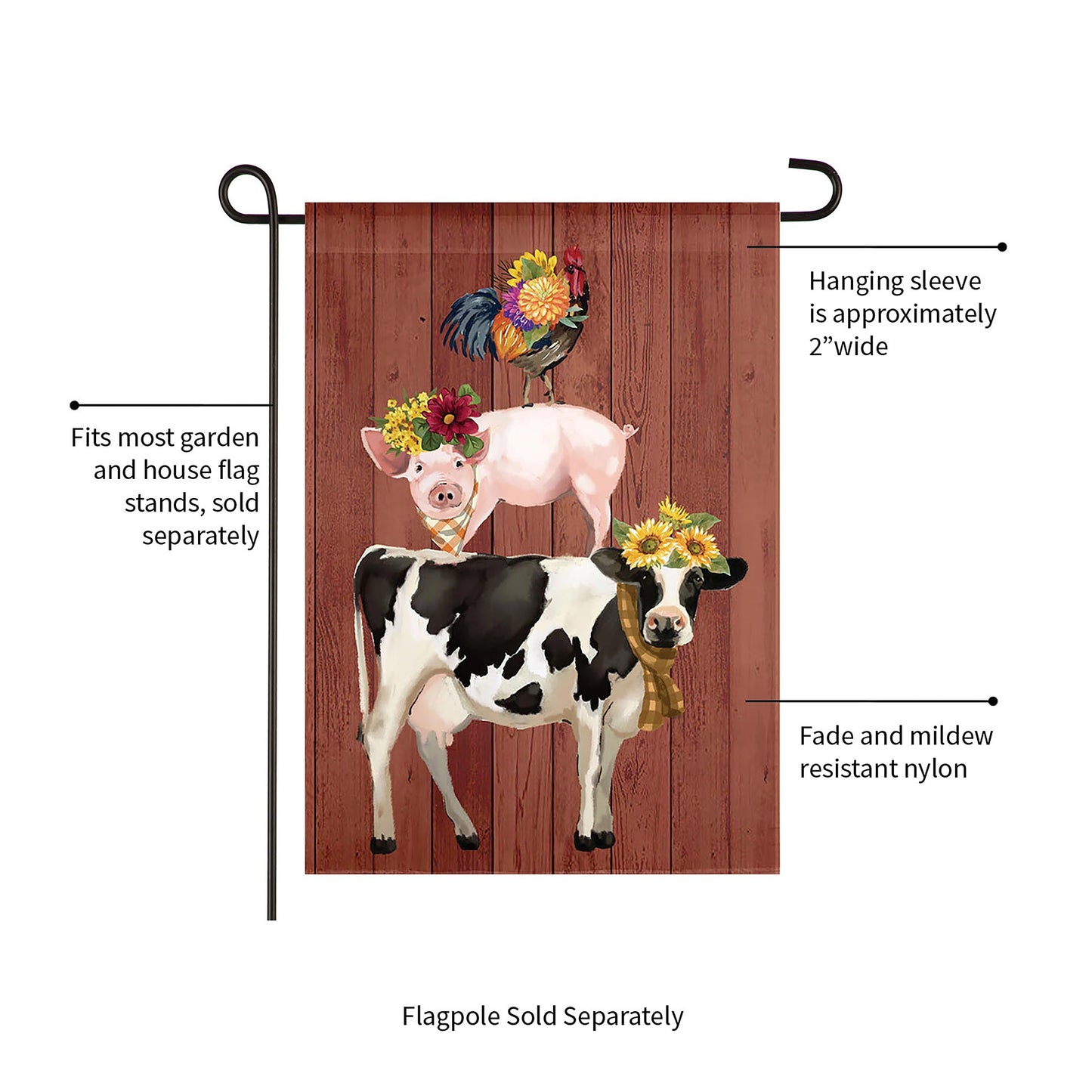 Fall Farm Stack Garden Linen Flag
