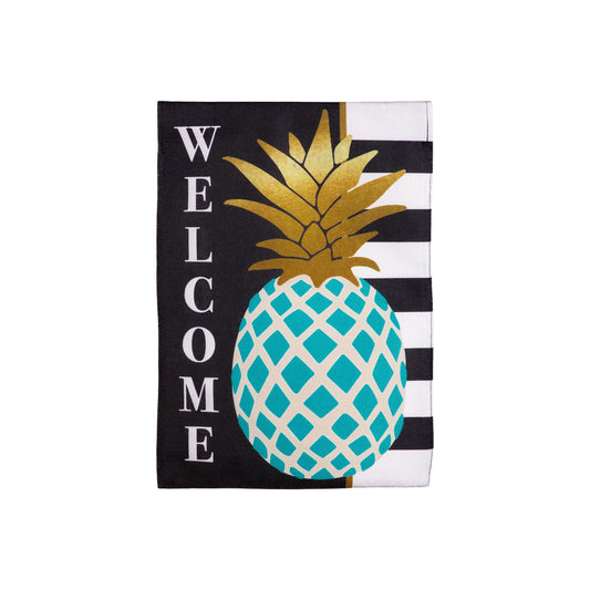 Pineapple Burlap Garden Flag