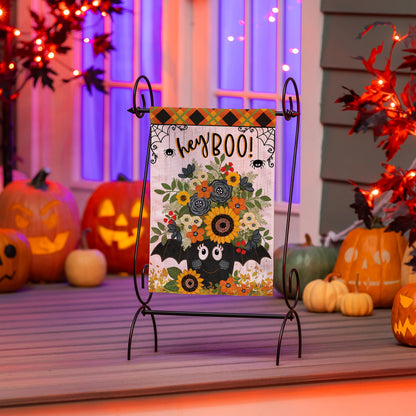 Hey Boo Moire Garden Flag