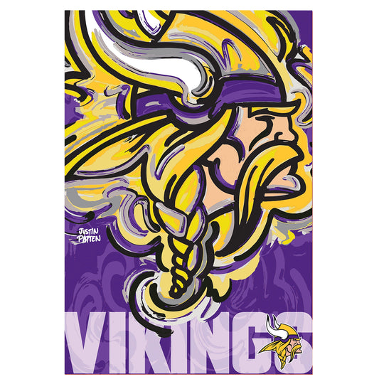 Minnesota Vikings Justin Patten Logo Suede Garden Flag
