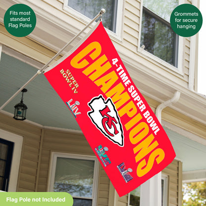 Kansas City Chiefs Multi-Win Superbowl Champions Football 3x5 Flag