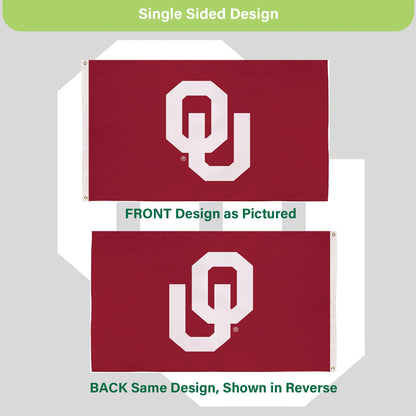 University of Oklahoma Single Sided Estate Flag with 2 Grommets, 3'x5'