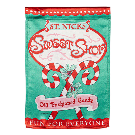 Sweet Shop Christmas Lustre House Flag