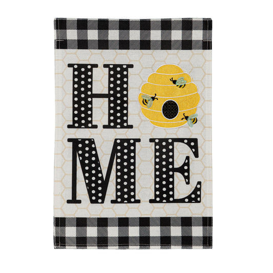 HOME Hive Garden Burlap Flag