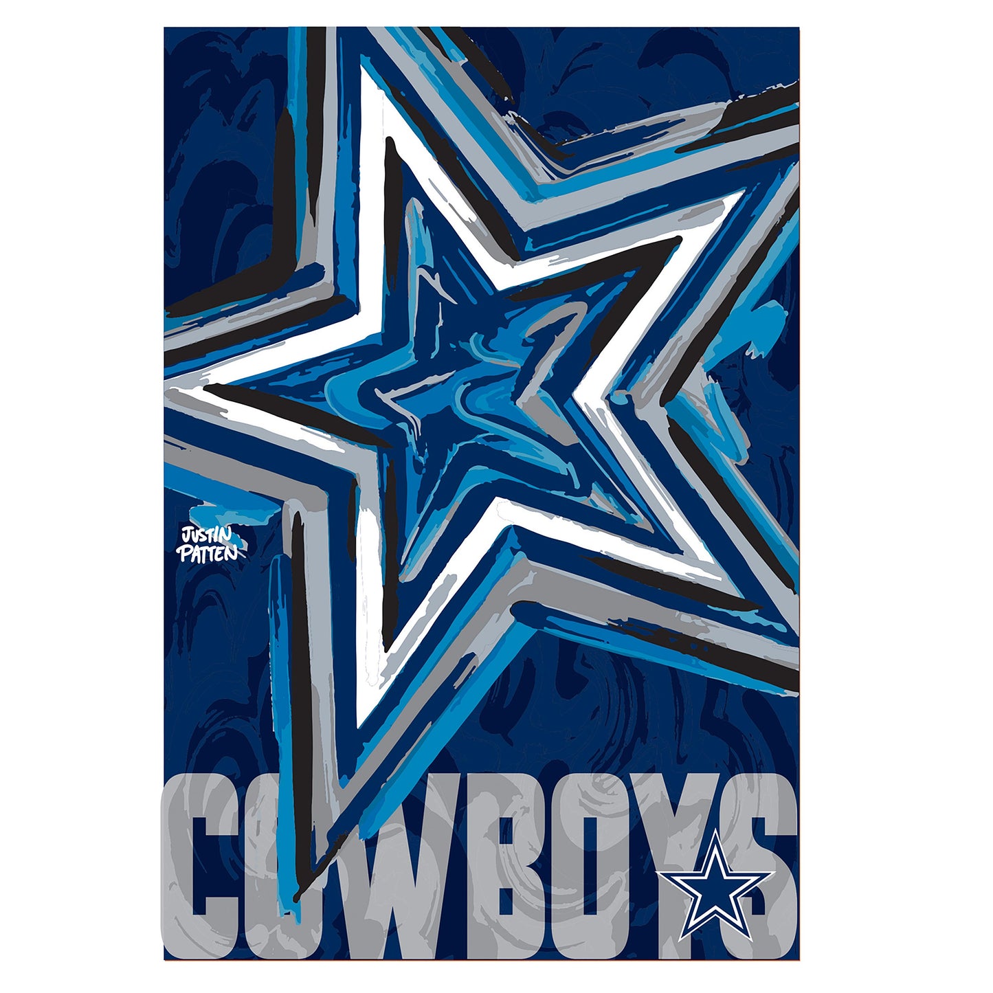 Dallas Cowboys Justin Patten Logo Suede Garden Flag