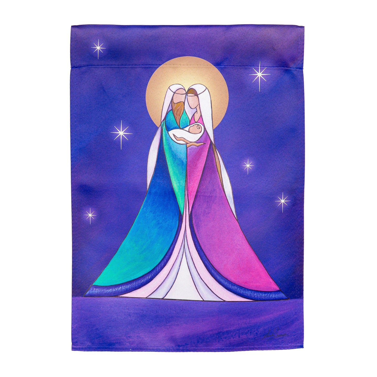 Holy Family Suede House Flag
