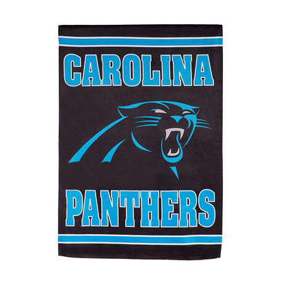 Embossed Suede Flag, House Size, Carolina Panthers