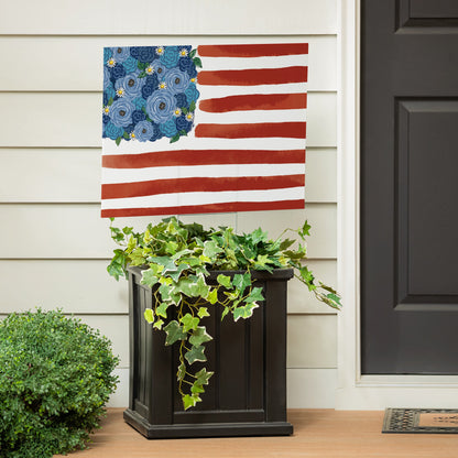 American Classic Blooming Americana Yard Sign, Flag, 24"x18"