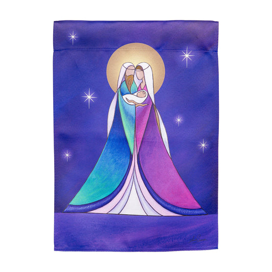 Holy Family Suede Garden Flag