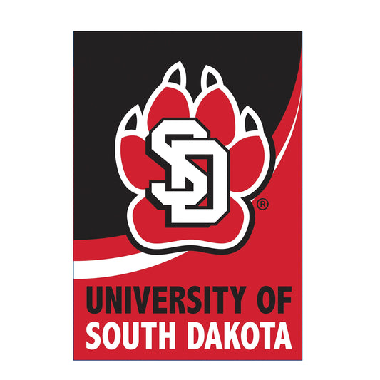 University of South Dakota Burlap Flag House Size