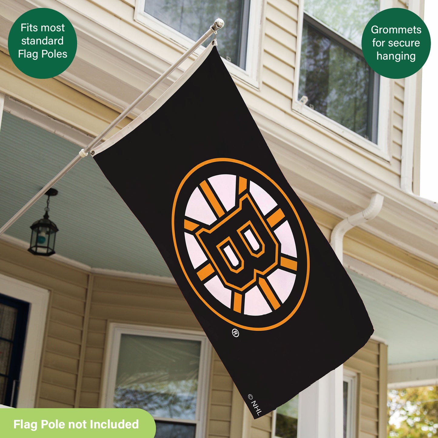 Boston Bruins Single Sided Flag with 2 Grommets, 3'x5'