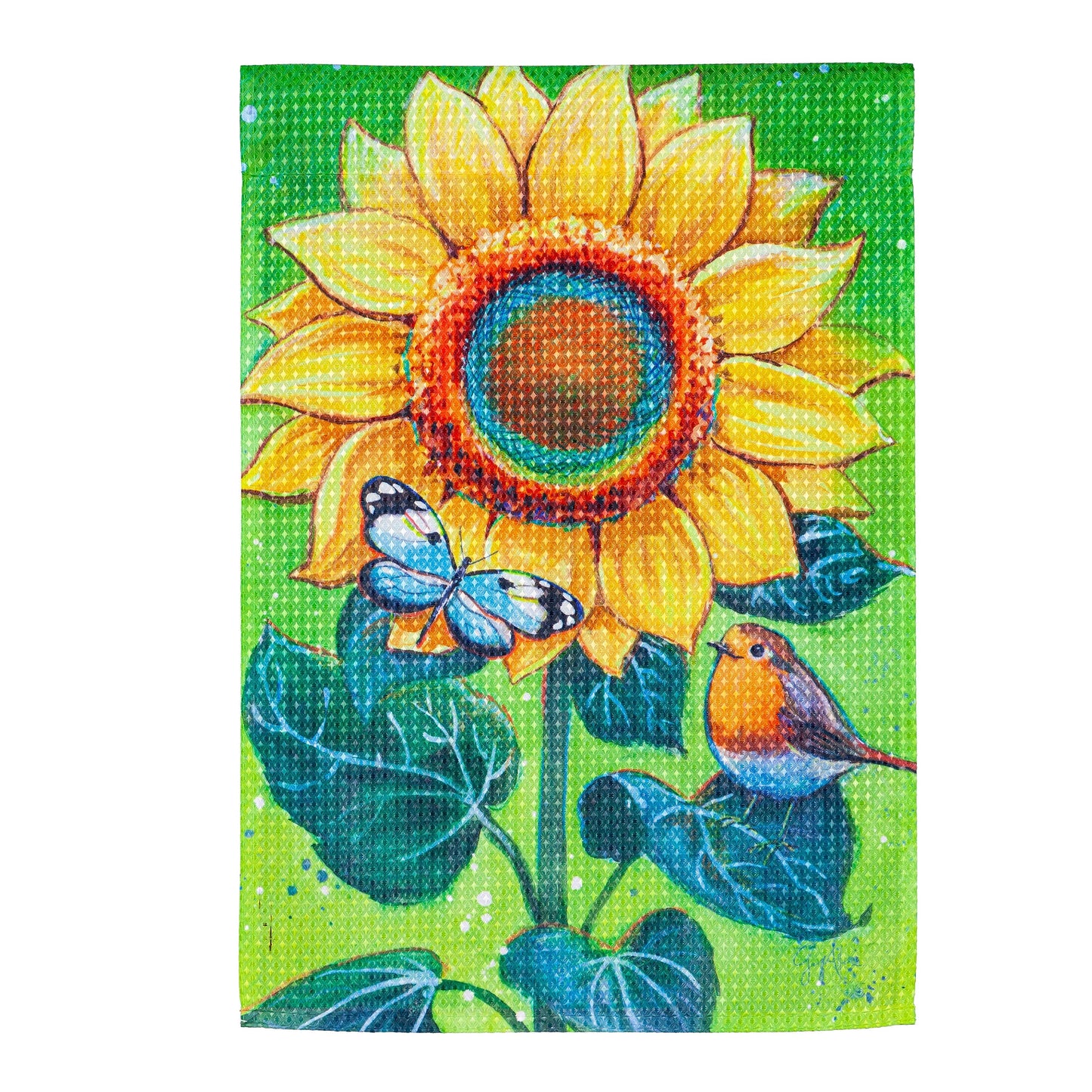Bright Sunflower Waffle Garden Waffle Flag
