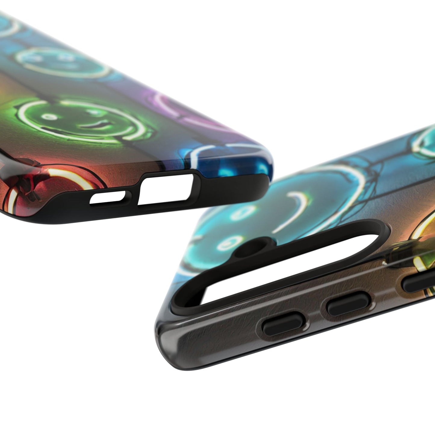 Colorful Neon Smiley Face Phone Case - Tough & Stylish Protection