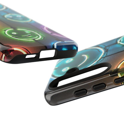 Colorful Neon Smiley Face Phone Case - Tough & Stylish Protection