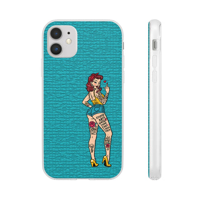 Sassy Pin-Up Stupid Boys Teal Flexi Phone Case