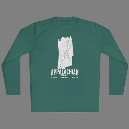 Appalachian Trail White Blaze Map Unisex Fit Tech Sport  Long Sleeve Performance Shirt
