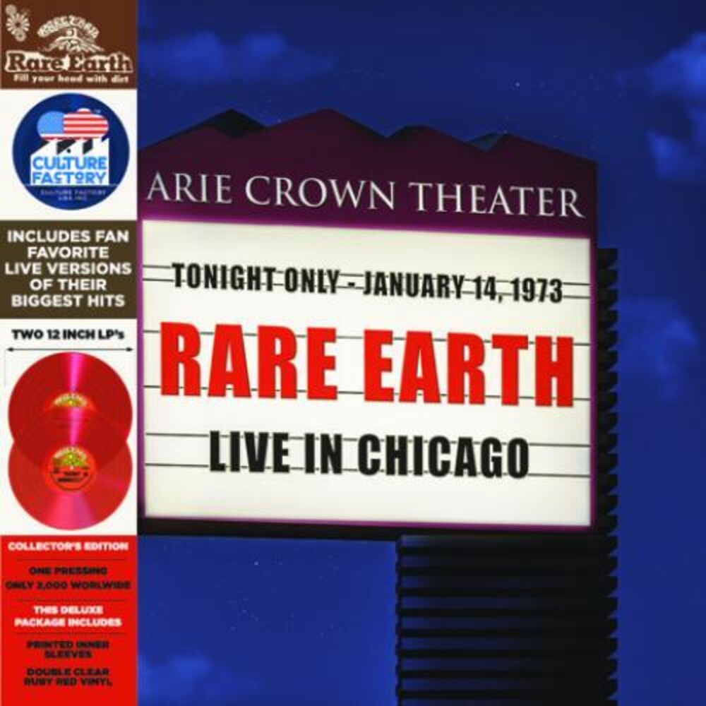 Rare Earth - Live in Chicago (Red Translucent Vinyl) [LP] Vinyl Record