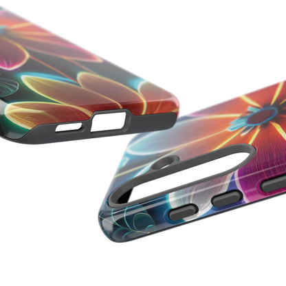 Vibrant Neon Flowers Tough Phone Case