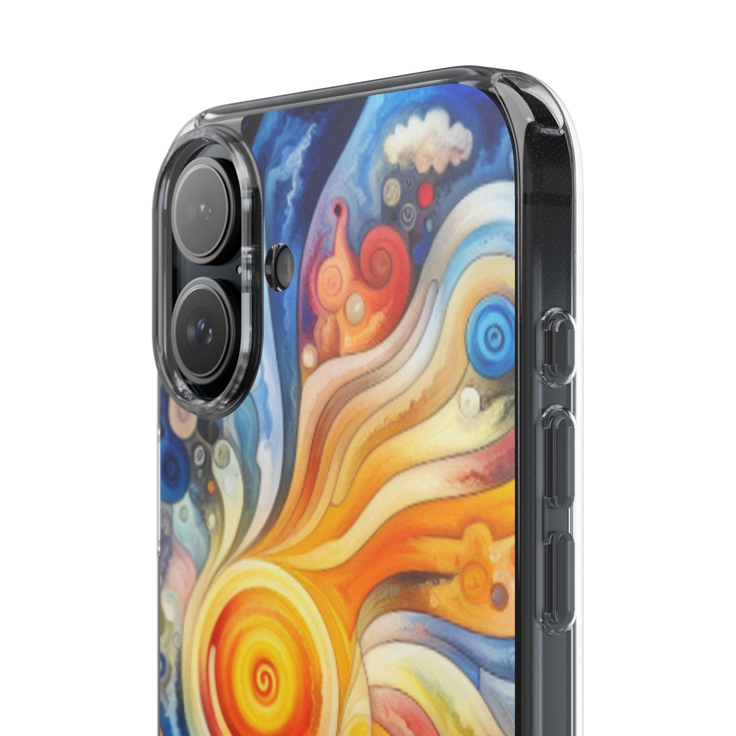 Colorful Abstract Swirl Clear Phone Case